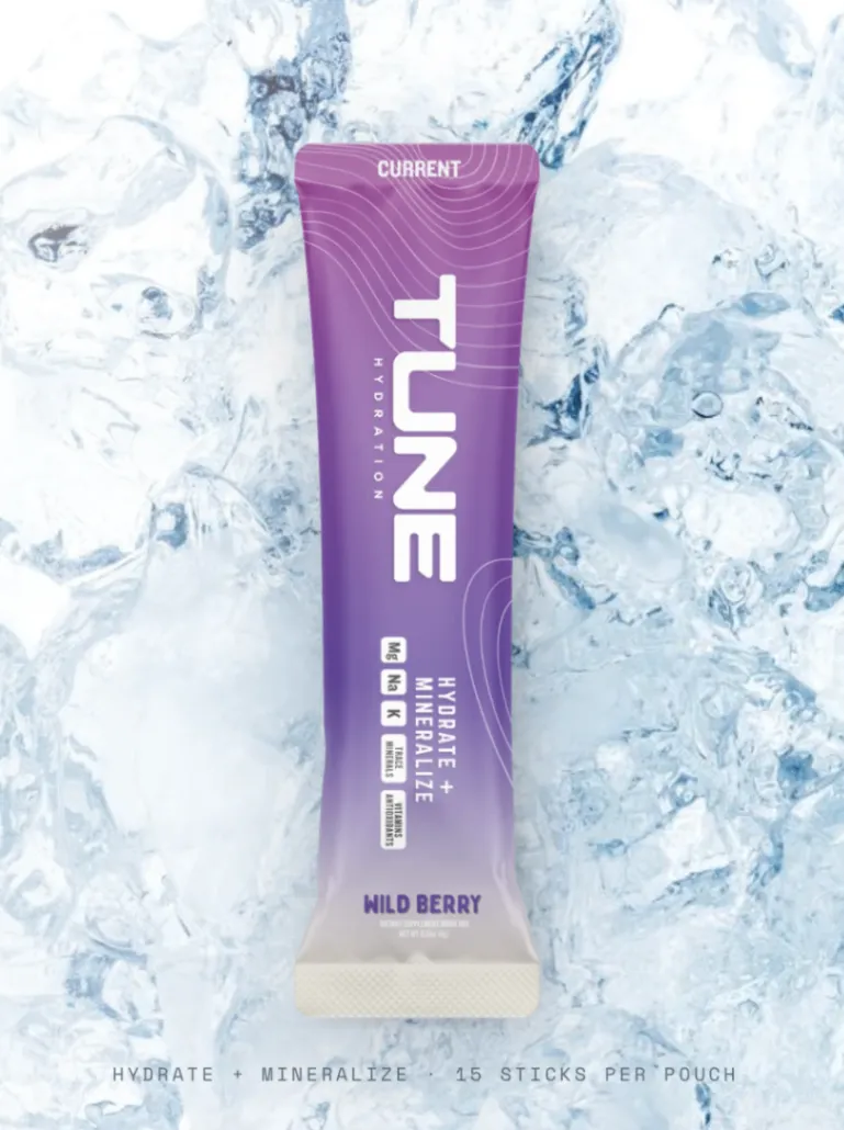 Tune hydration wild berry electrolyte packet on ice